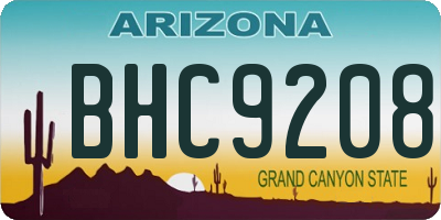 AZ license plate BHC9208