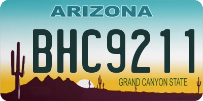 AZ license plate BHC9211