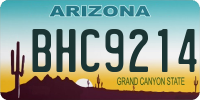 AZ license plate BHC9214