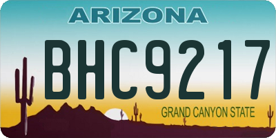 AZ license plate BHC9217