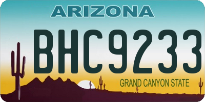 AZ license plate BHC9233