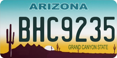 AZ license plate BHC9235