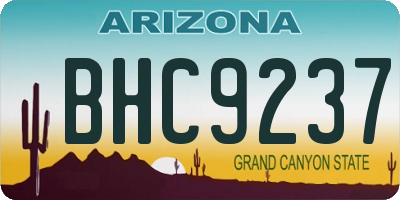 AZ license plate BHC9237