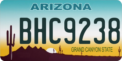 AZ license plate BHC9238