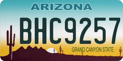 AZ license plate BHC9257