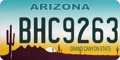AZ license plate BHC9263