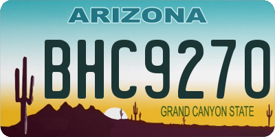 AZ license plate BHC9270