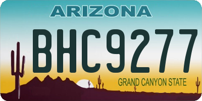 AZ license plate BHC9277
