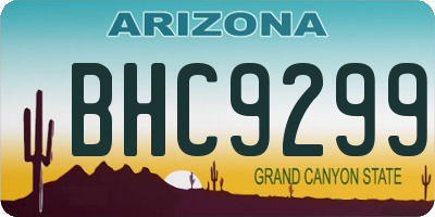 AZ license plate BHC9299