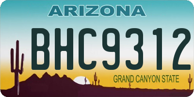 AZ license plate BHC9312