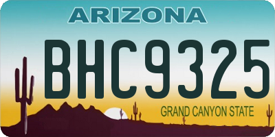 AZ license plate BHC9325