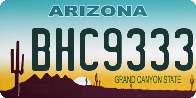 AZ license plate BHC9333
