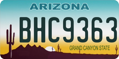AZ license plate BHC9363