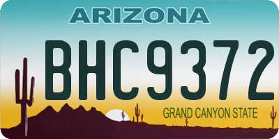 AZ license plate BHC9372