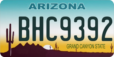 AZ license plate BHC9392