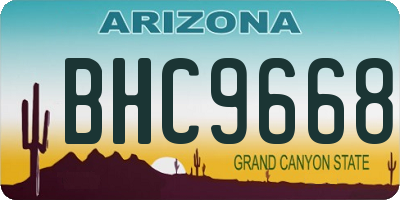 AZ license plate BHC9668