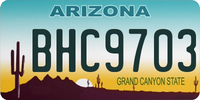 AZ license plate BHC9703
