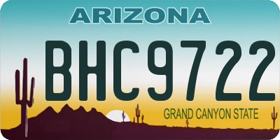 AZ license plate BHC9722