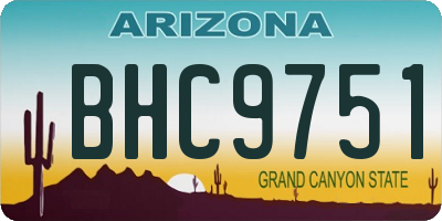 AZ license plate BHC9751