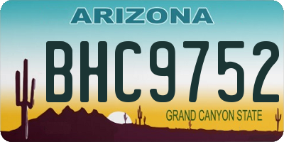 AZ license plate BHC9752