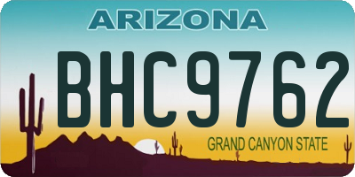 AZ license plate BHC9762