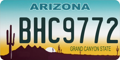 AZ license plate BHC9772