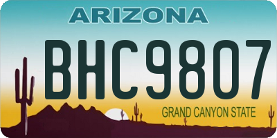 AZ license plate BHC9807