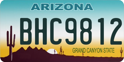 AZ license plate BHC9812