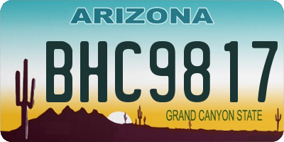 AZ license plate BHC9817