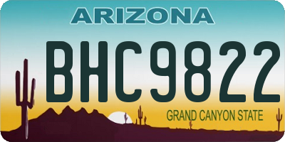 AZ license plate BHC9822