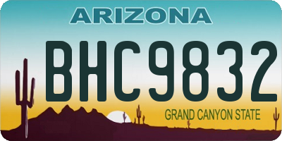 AZ license plate BHC9832