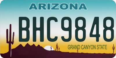 AZ license plate BHC9848