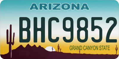 AZ license plate BHC9852