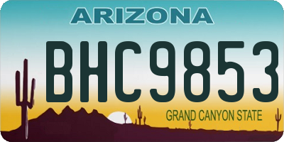 AZ license plate BHC9853
