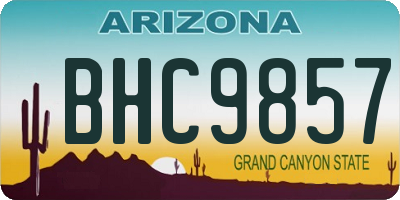 AZ license plate BHC9857