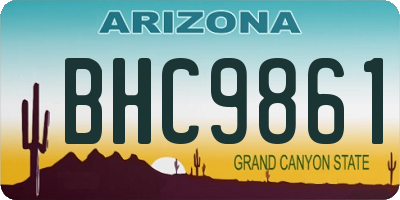 AZ license plate BHC9861