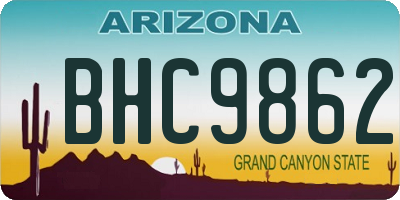 AZ license plate BHC9862