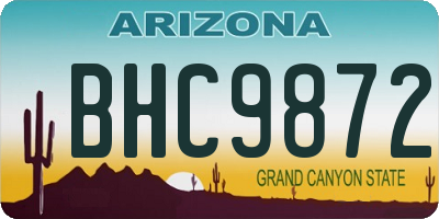 AZ license plate BHC9872