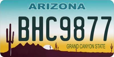 AZ license plate BHC9877