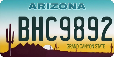 AZ license plate BHC9892