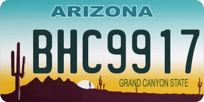 AZ license plate BHC9917