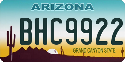 AZ license plate BHC9922