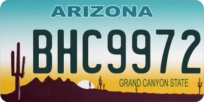 AZ license plate BHC9972