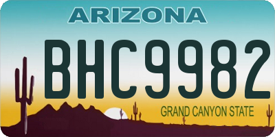 AZ license plate BHC9982