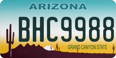 AZ license plate BHC9988