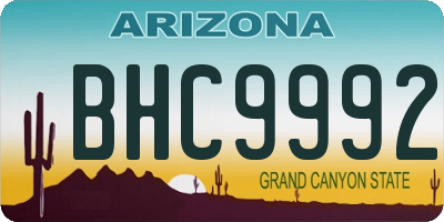 AZ license plate BHC9992