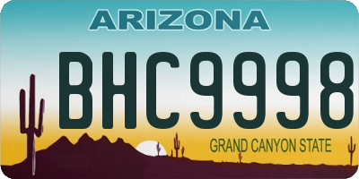 AZ license plate BHC9998