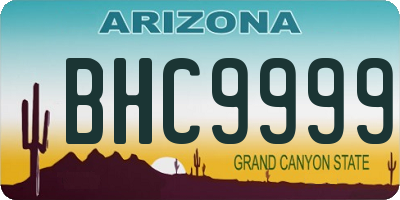 AZ license plate BHC9999