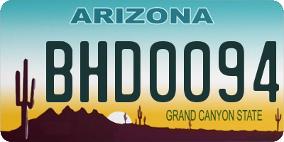 AZ license plate BHD0094
