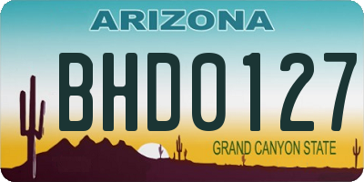AZ license plate BHD0127
